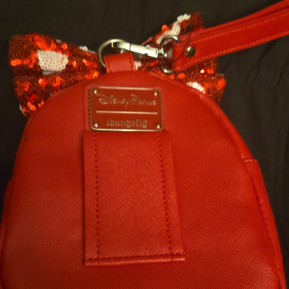 Loungefly Red and White Sequin Kids Accessory Small Bag - Picture 4 of 7